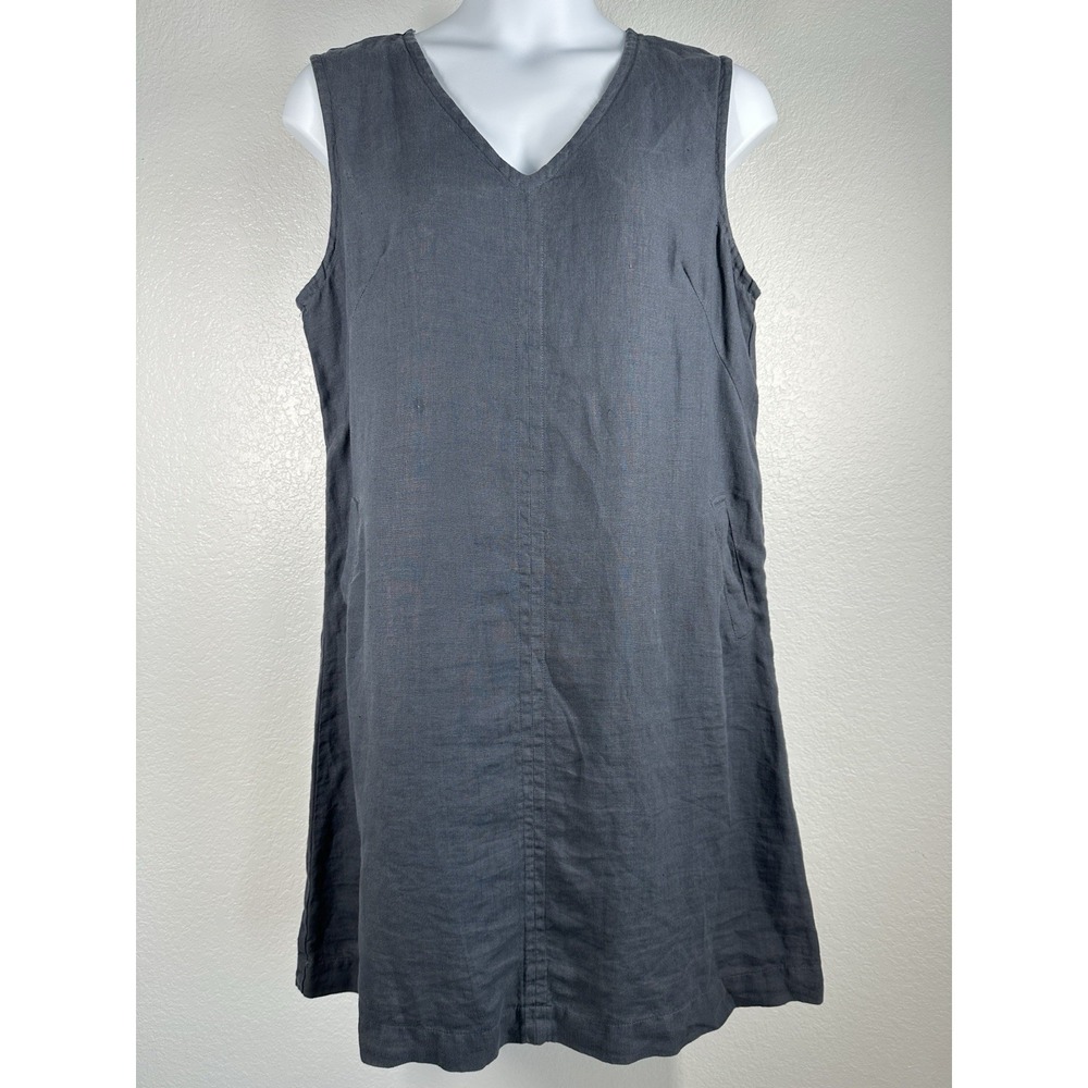 Cut Loose Charcoal  Linen Trapeze Dress Sz: XL Resort Lagenlook